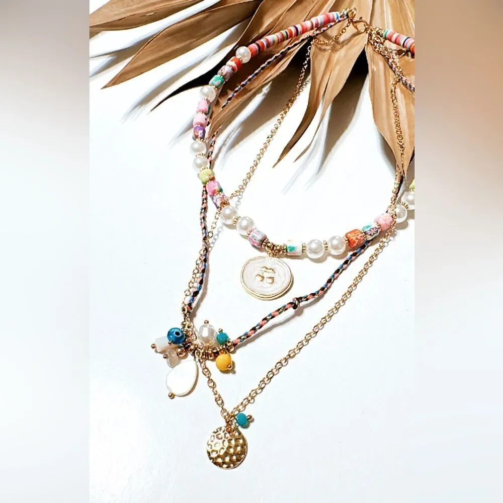 Cherry layered necklace N440